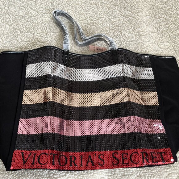 NEW Extra Large Victoria Secret Sequined Bag - Picture 1 of 2